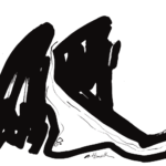 <strong>Alagash River #3 </strong><br />
ink on paper, 24” X 30” framed Alagash River #3