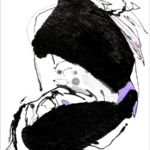 <strong>Reflection</strong><br />ink & watercolor on paper 21” X 18” framed Reflection