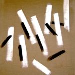 <strong>A Nod to Thelonious #1</strong><br /> 
Acrylic on raw linen  47" X 45"   <strong>SOLD</strong> A Nod to Thelonious #1