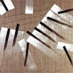 <strong>A Nod to Thelonious #4</strong><br />Acrylic on raw linen 28” X 47”   <strong>SOLD</strong> A Nod to Thelonious #4