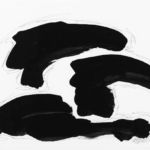 <strong>Waves On Rocks #2</strong><br />
ink on paper 18” X 24” framed Waves On Rocks #2