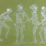 <strong>Four Muses</strong><br />29.5in x 36in framed - Acrylic-Prismacolor pencil on paper <br /> <strong>SOLD</strong> Four Muses