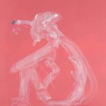 <strong>Girl with Butterfly #2</strong><br />47in x 30in framed - Acrylic-Prismacolor pencil on paper Girl with Butterfly #2