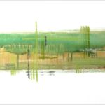 <strong>Scapes #3 </strong><br />
acrylic on linen 24” X 48” Scapes #3