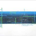 <b>Scapes #4</b><br />
acrylic on linen 24” X 48”  <strong>SOLD</strong> Scapes #4