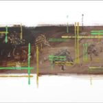 <strong>Scapes #5 </strong><br />
acrylic on linen  24” X 48” <strong> SOLD</strong> Scapes #5