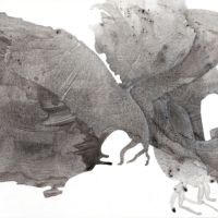 <strong>Alligator, riding a Bison on a broken Greek urn with strange Friends</strong> © <br /> 36" X 60" Alligator,riding A Bison on a broken Greek urn with strange Friends