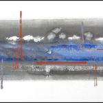 <strong>Scapes #10</strong><br />acrylic on linen 24” X 48” Scapes #10